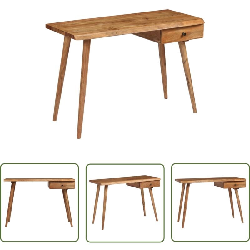 Schreibtisch Akazienholz Massiv 110 x 50 x 76 cm - Holzsreibtisch - Schreibtisch Aus Akazienholz - Vintage Schreibtisch - Landhaus Stil - Esszimmer