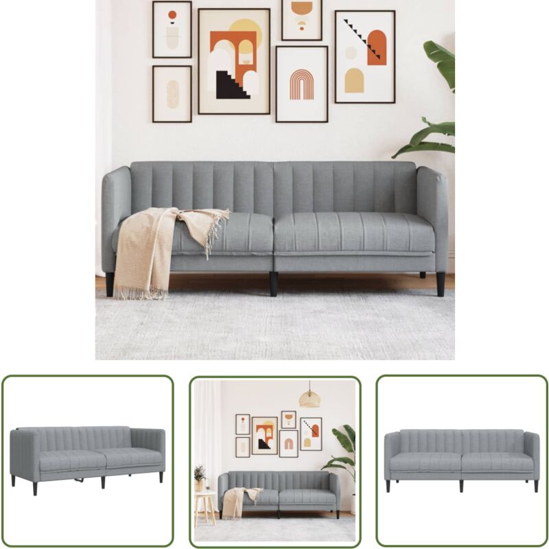 The Living Store - Sofa 2-Sitzer Hellgrau Stoff - Sofas - Wohnzimmersofa - 2-Sitzer Sofa - Grau Sofa - Hellgraues Sofa