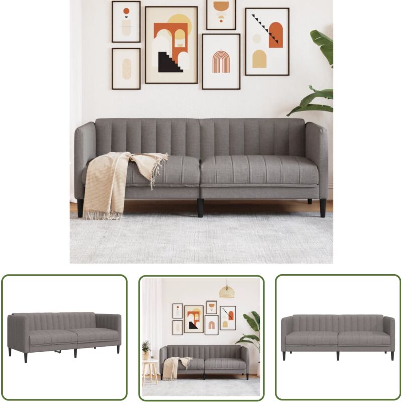 The Living Store - Sofa 2-Sitzer Taupe Stoff - Couch - 2-Sitzer Sofa - Wohnzimmersofa - Polstercouch - Modernes Sofa