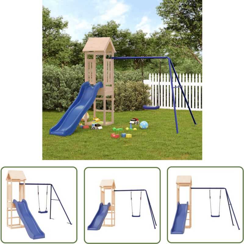 Spielturm Massivholz Kiefer - Holzspielplatz - Spielturm - Kiefernholz - Kinderspielgeräte - Freiluftsspiel - The Living Store