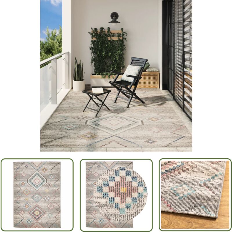 The Living Store - Teppich arbizu Indoor und Outdoor Vintage-Design 240x340 cm - Wohnzimmerteppich - Outdoor-Teppich - Flurmatte - Treppenläufer