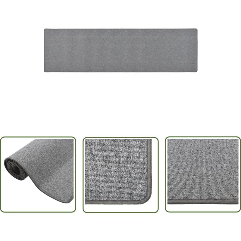 The Living Store Teppichläufer Dunkelgrau 80x300 cm - Teppichläufer - Dunkelgrauer Teppich - Wohnzimmerteppich - Schlafzimmersteppich - Küchenteppich