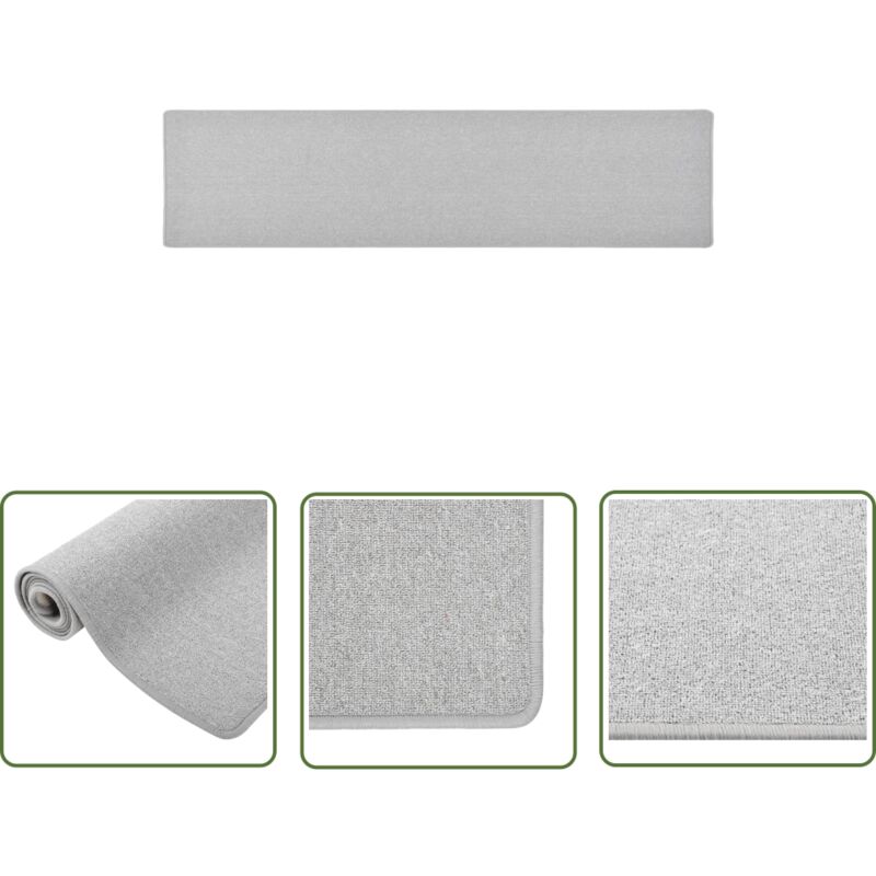 The Living Store - Teppichläufer Hellgrau 50x200 cm - Teppichläufer - Hellgrauer Teppich - Wohnzimmerteppich - Schlafzimmersteppich - Flurreppich