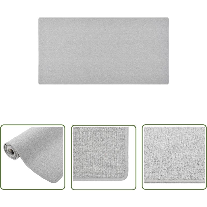 The Living Store - Teppichläufer Hellgrau 80x150 cm - Teppichläufer - Hellgrauer Teppich - Wohnzimmerteppich - Schlafzimmersteppich - Küchenteppich