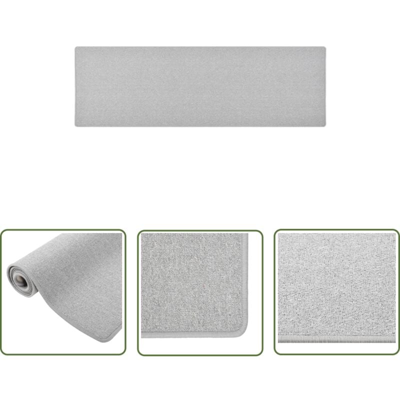 The Living Store - Teppichläufer Hellgrau 80x250 cm - Teppichläufer - Grau - Hellgrau - Wohnzimmer - Schlafzimmer