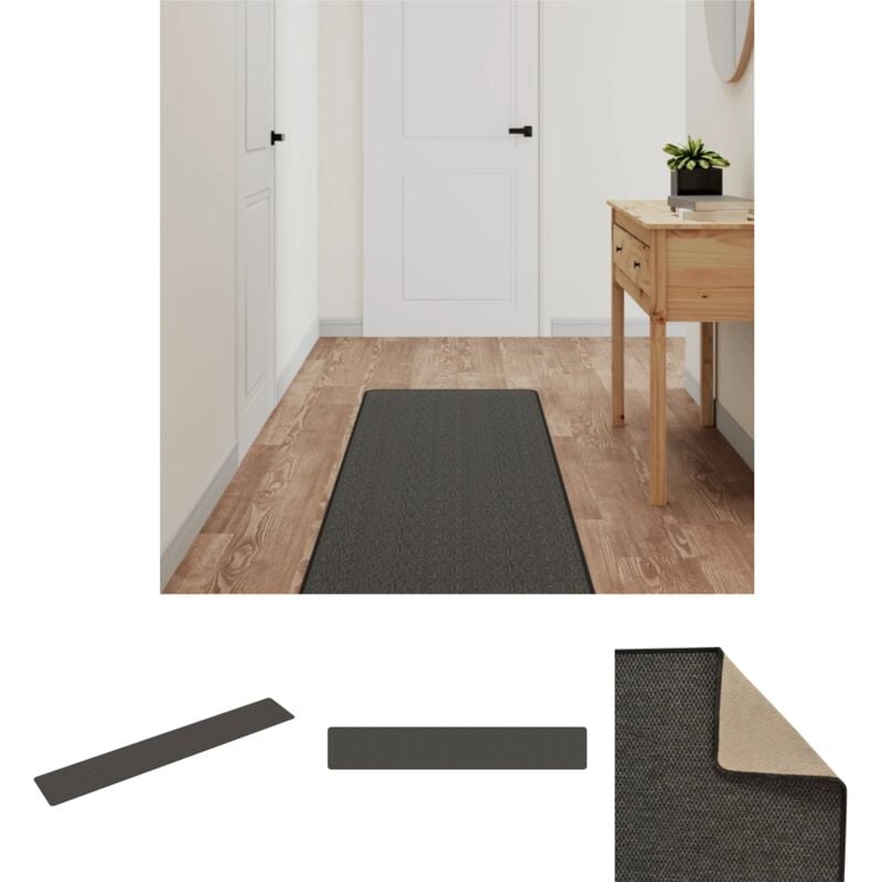 The Living Store - Teppichläufer Sisal-Optik Anthrazit 50x300 cm - Teppiche - Anthrazit