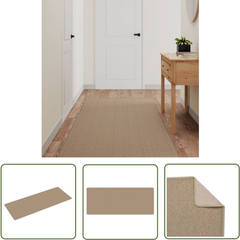 The Living Store - Teppichläufer Sisal-Optik Sandfarben 80x200 cm - Teppichläufer - Sisal Look - Sandfarben - Wohnraumteppich - Flurreinwand