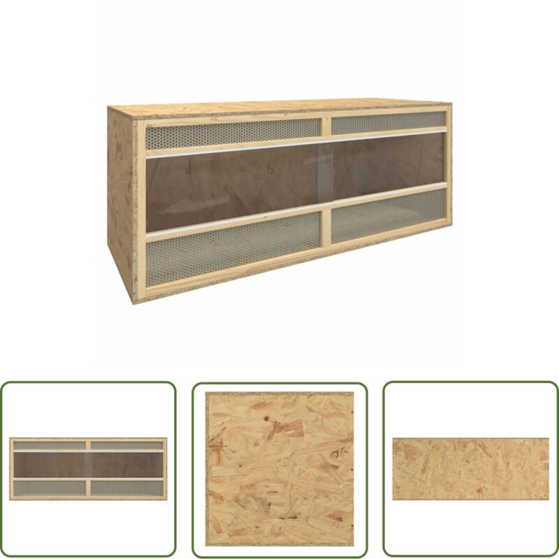 The Living Store - Terrarium Holzwerkstoff 120x50x50 cm - Reptilenzubehör - Terrarium - Kleintierehaus - Vogelkäfig - Tiergehege