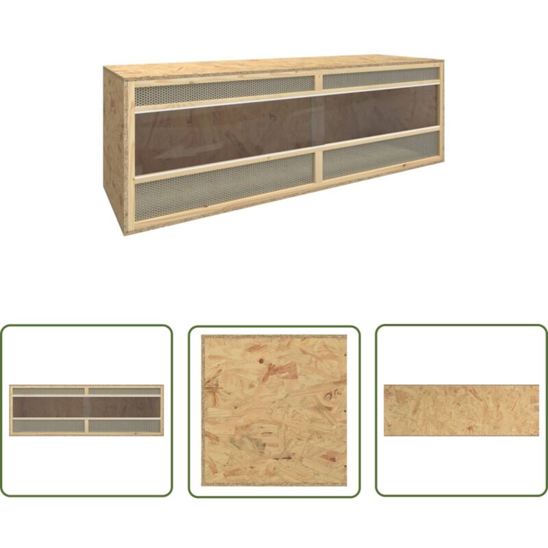 The Living Store Terrarium Holzwerkstoff 144x46x48 cm - Reptilenzubehör - Terrarium - Kleintierkäfig - Tiergehege - Vogelvoliere