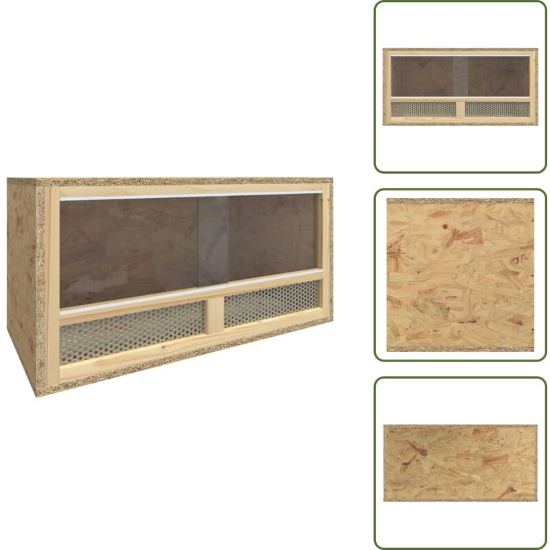 The Living Store Terrarium Holzwerkstoff 60x30x30 cm - Reptil Terrarium - Terrarium Kleintier - Terrarium Holz - Tiergehege - Vogelkäfig