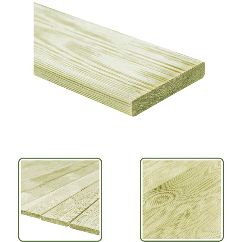 Terrassendielen 12 Stk. 1,44 m² 1m Imprägniertes Kiefernholz - Gartenmöbel - Terrassenholz - Holzdielen - Kiefernholz - Outdoor Dekoration - The