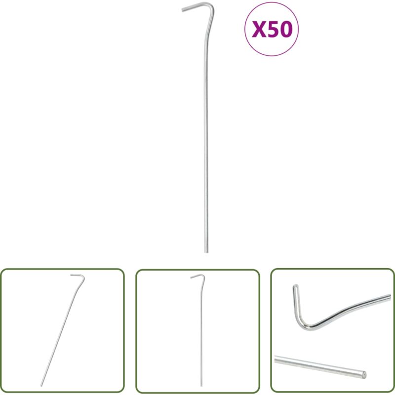The Living Store - Zeltheringe 50 Stk. 23 cm Ø4 mm Verzinkter Stahl - Campingausrüstung - Zeltheringe - Zelt Zubehör - Outdoor Ausrüstung