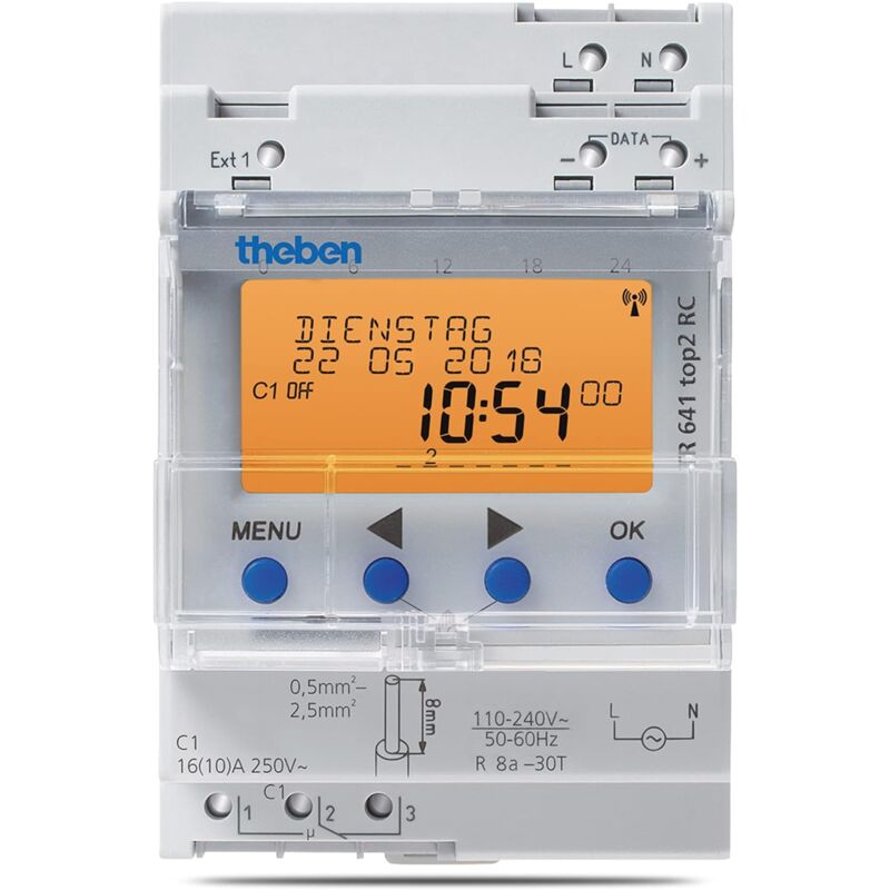 Theben - tr 641 top2 - digitale 1-Kanal Zeitschaltuhr, Jahres- und Astro-Programm