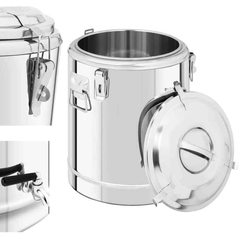 Gastronomie-Thermoskanne mit Zapfhahn zum Transport von Getränken, Stahl, 30L