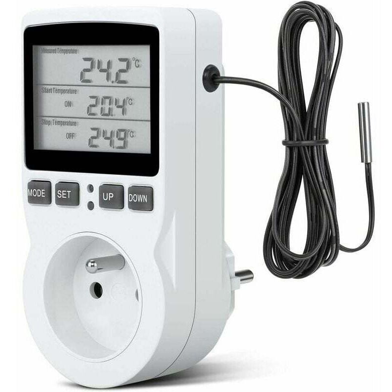 Gabrielle - Thermostat-Steckdose, digitale Timer-Steckdose, digitale programmierbare Steckdose mit Sonde, programmierbarer digitaler Timer,