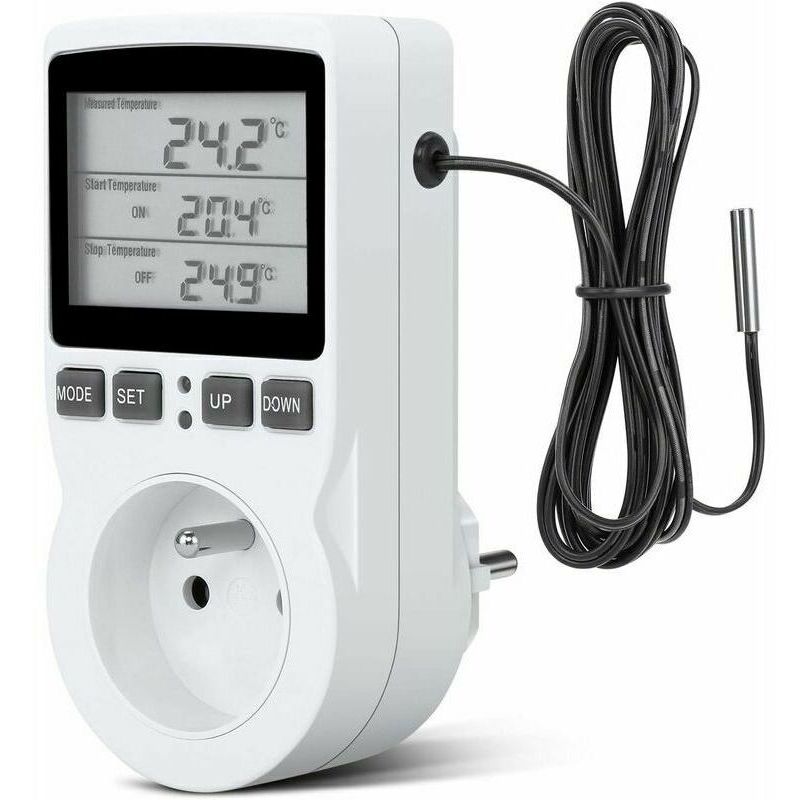 Thermostat-Steckdose, digitale Timer-Steckdose, digitale programmierbare Steckdose mit Sonde, programmierbarer digitaler Timer,