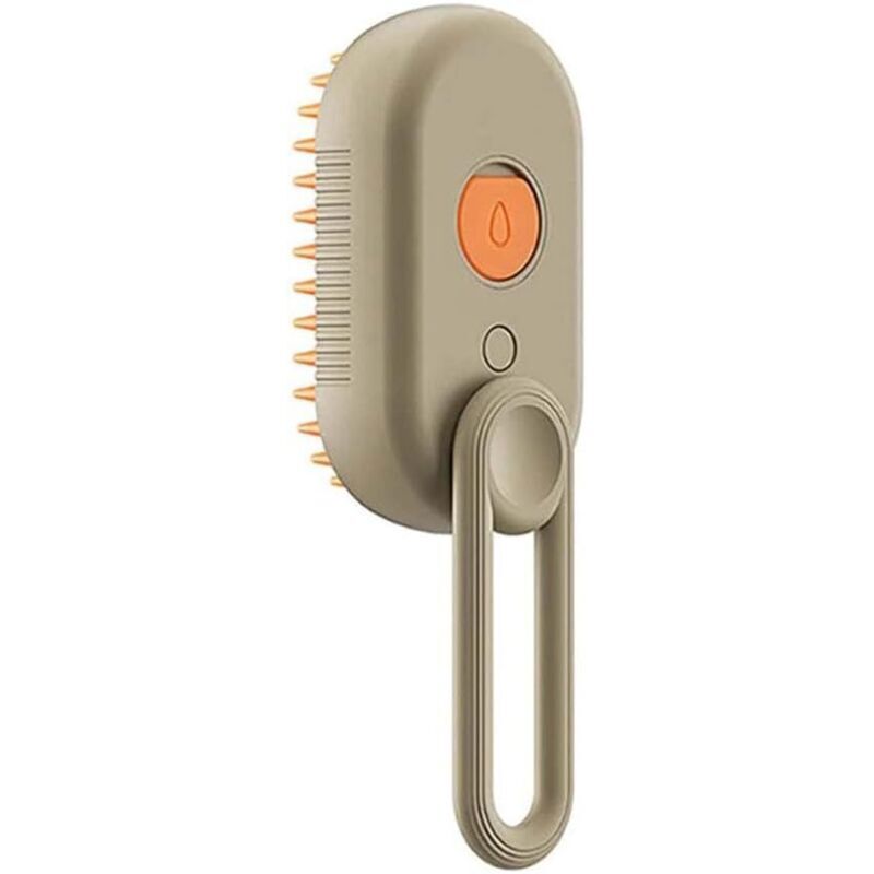 Tierbürste, Dampfbürste für Pferde, selbstreinigende Dampfbürste für Haustiere, wiederaufladbare elektrische Dampfbürste für Haustiere (kaffeefarben)