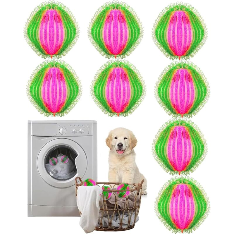Tierhaarfänger für die Waschmaschine, 8-teiliges Set Anti-Haarbälle, wiederverwendbarer Tierhaarentferner, Haarauffangbehälter für die Waschmaschine