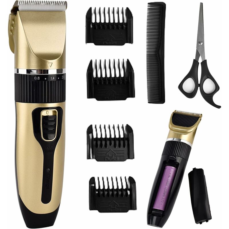 Tierhaarschneidemaschine Professionelle Ultraleise, Wiederaufladbarer Kabelloser Kätzen und Hunde Pferde Haarschneidemaschine, mit 4 Schutzkamm