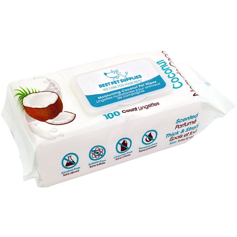 Best Pet Supplies - Tierpflegetücher für Hunde und Katzen (100 Stück) by Natürlicher Duft für Mäntel und trockene, juckende oder empfindliche Haut,