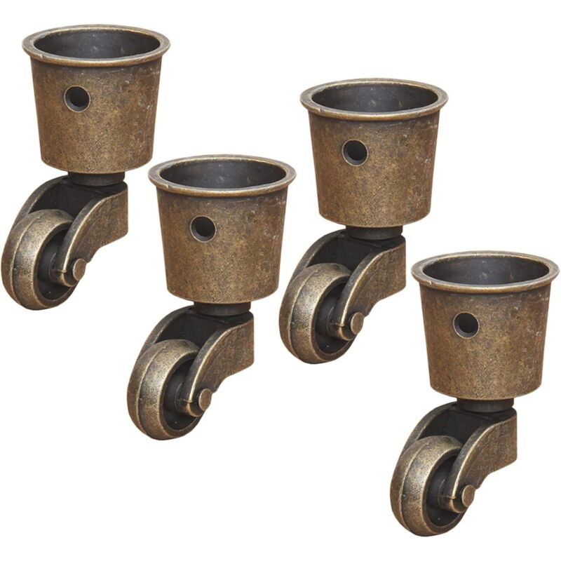 Tigrezy - 4 Lenkrollen aus massivem Messing, Premium-Möbelrollen, Tragkraft 44 Pfund, für Sofa, Couchtisch, Klavier