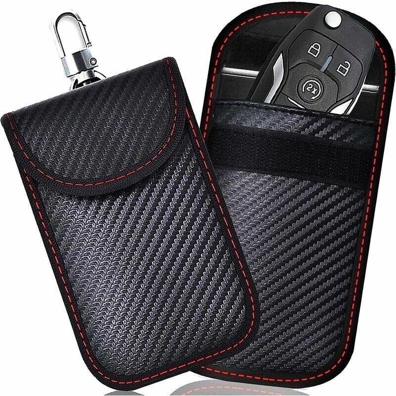 Tigrezy - Signalblockierende Faraday-Tasche, 2er-Set RFID-Signalblockierende Tasche für Autoschlüssel, Anti-RFID-Schutzhülle aus Kohlefaser