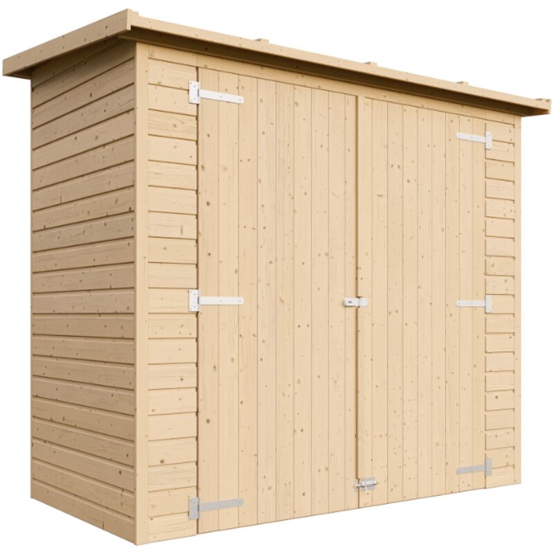Gartenhaus Holz H194x123x223 cm/2.1 m² - Geräteschuppen Holz ohne Boden, Gartenhütte Holz, Fahrrad Schuppen, Gerätehaus - Wasserfestes Dach M348