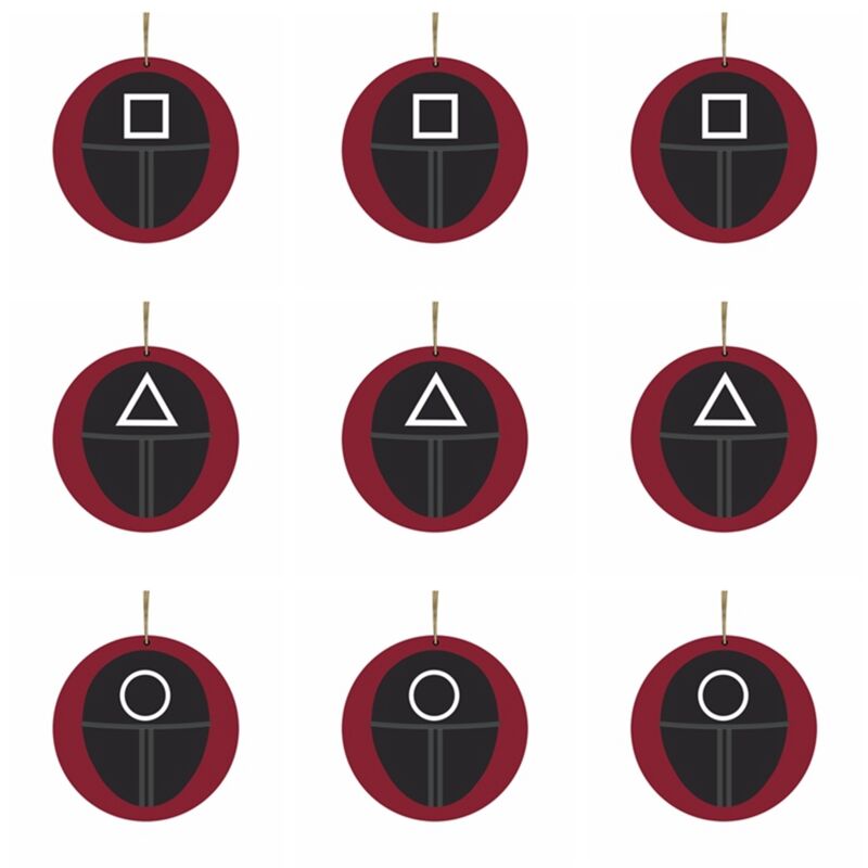 Tintenfisch Spiel Aufkleber Tintenfisch Spiel Zeichen Weihnachten Anhänger Weihnachten Baum Dekoration Handwerk Tintenfisch Spiel Anhänger