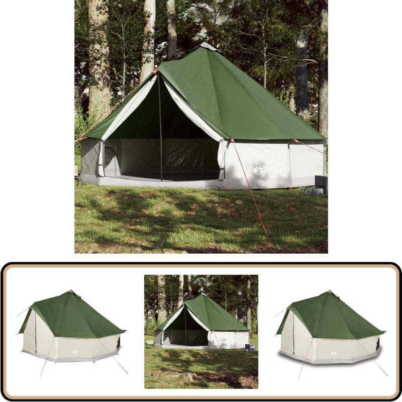 Tipi-Familienzelt 12 Personen Grün Wasserdicht - Tipizelt - Familienzelt - Campingzelt - Wasserfestes Zelt - Outdoorzelt