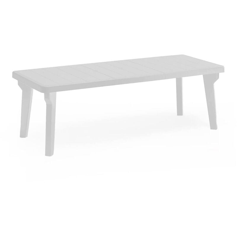Tisch im Freien Mercurio, Rechteckiger Tisch, Ausziehbarer Garten- oder Stehtisch, 100% Made in Italy, Cm 160-220x90h74, Weiß