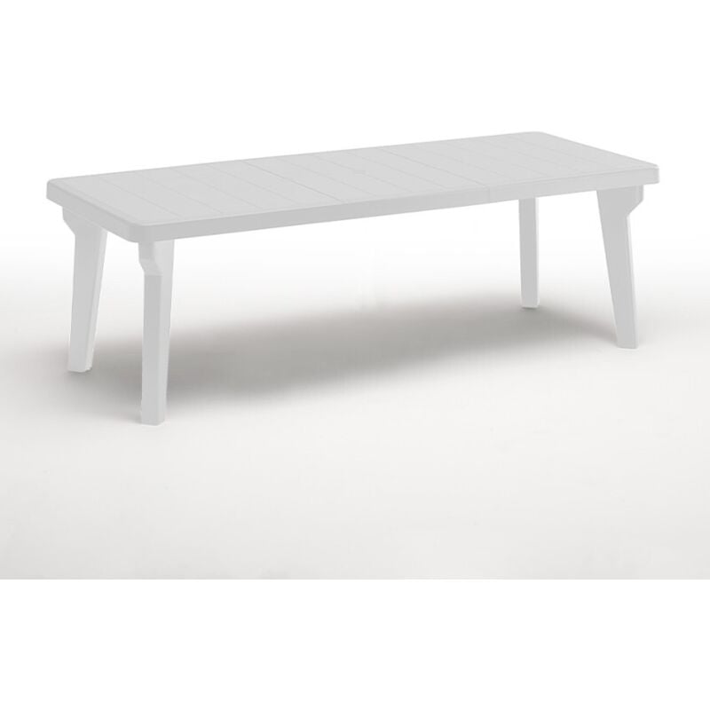 Tisch im Freien Mercurio, Rechteckiger Tisch, Ausziehbarer Garten- oder Stehtisch, 100% Made in Italy, Cm 160-220x90h74, Weiß