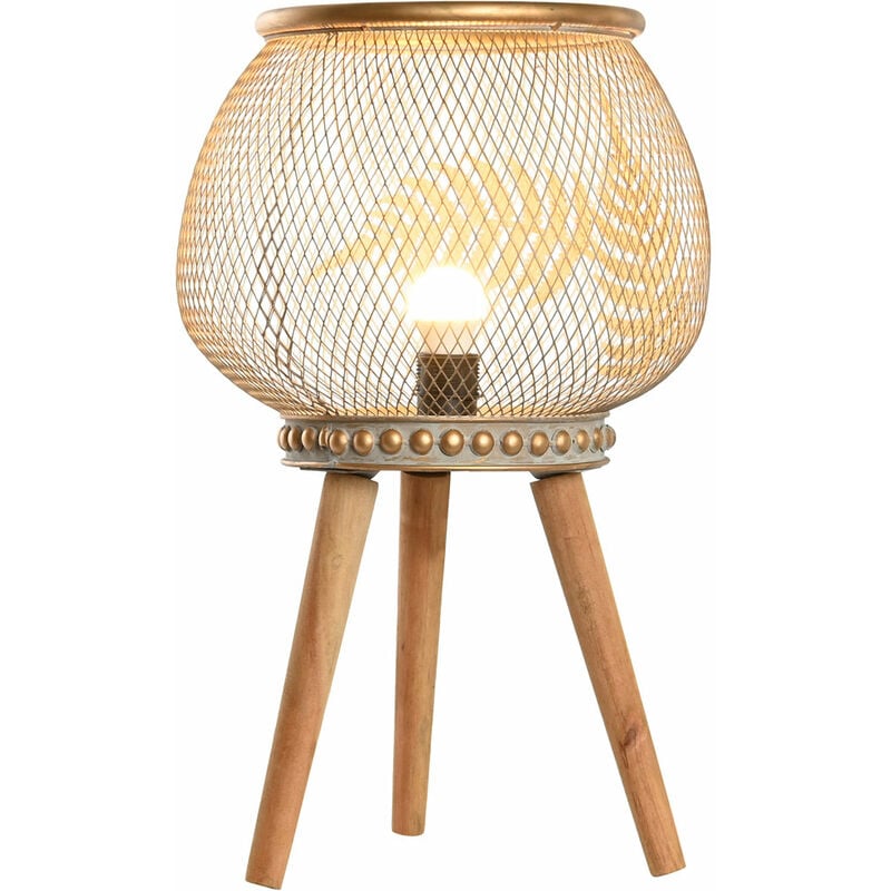 Metallholz Tischlampe 33x333x51 Metall Holzblatt Material Multicolor -Familien -Zeitlampen Details