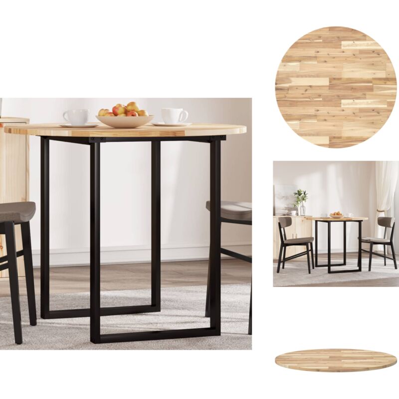 Tischplatte Rund Ø90x2 cm Massivholz Akazie - Holztischplatte - Akasienholz - Tischplatte Rund - Esstisch Platte - Wohnzimmer Dekoration