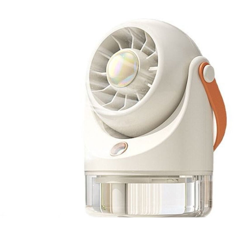 Tischventilator mit Wasserkühlung, Mini Ventilator mit Kühlen Nebel, Tischventilatoren mit 3 Windmodi, USB Ventilator Leise mit 500mAh Akku,