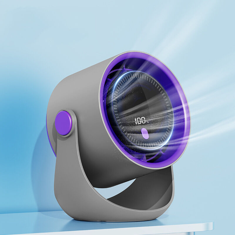 Tischventilator, USB-Ventilator mit Digitalanzeige, kleiner, leiser elektrischer Ventilator, tragbar für Schlafzimmer, Büro, Wohnheim, Nachttisch,