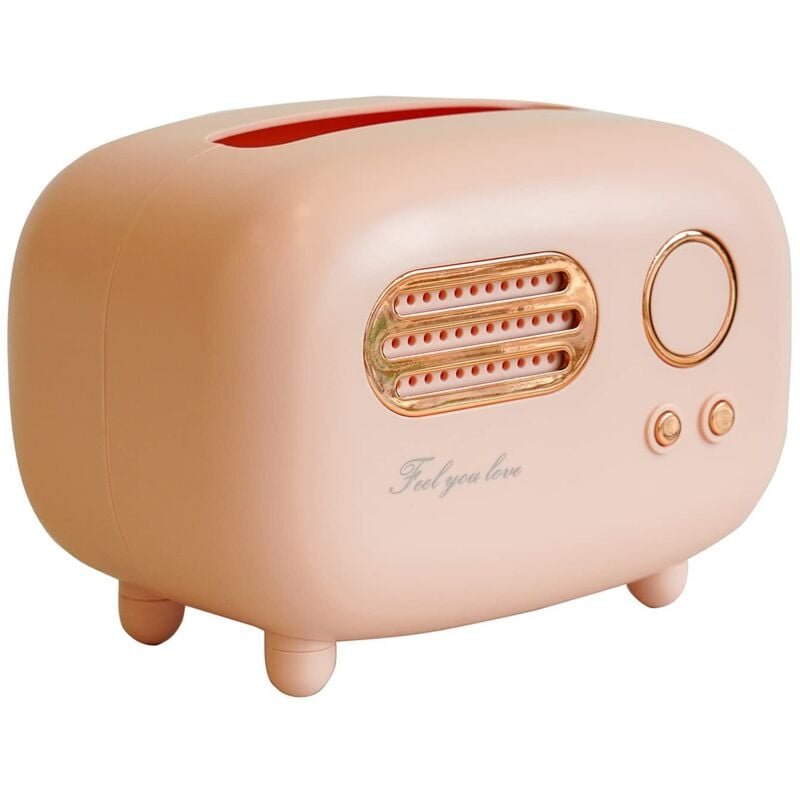 Tissue box cover, retro radio tissue boxes, art tissue box, pink multifunctional tissue box