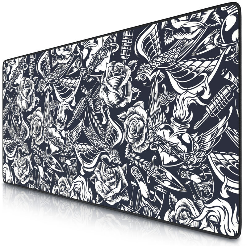 Xxl Speed Gaming Mauspad Schwarz 900 x 400mm, xxl Mousepad, Tischunterlage Large Size, verbessert Präzision und Geschwindigkeit - Titanwolf