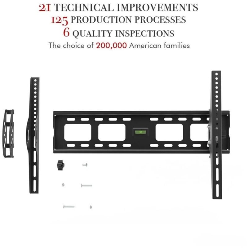 TMW600 TV-Halterung, flach, neigbar, Wandhalterung für 32-70 Zoll Fernseher mit Wasserwaage
