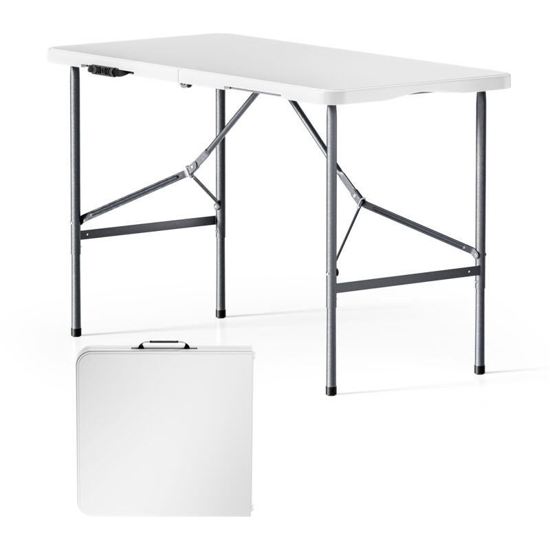 Wiltec Campingtisch klappbar 122x60x75 cm Klapptisch mit Tragegriff Partytisch Biertisch Gartentisch Buffettisch Bierzeltgarnitur Camping Tisch