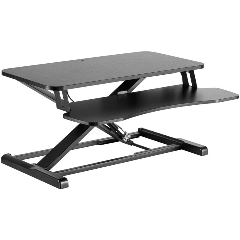 Toboli Schreibtischaufsatz mit Tastaturablage 80x40cm höhenverstellbares Steh-Sitz-Pult für Monitore