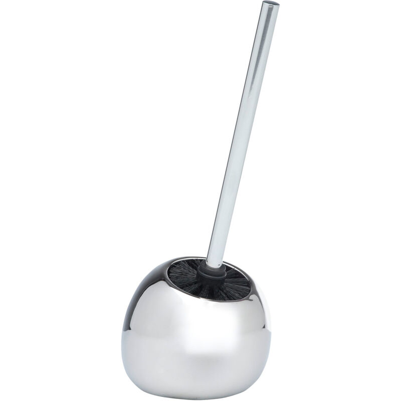 WC-Garnitur Polaris Chrome Keramik, aus hochwertiger Keramik, verchromt, Silber glänzend, Keramik chrom - silber glänzend - Wenko