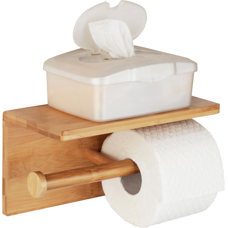 Toilettenpapierhalter Duo Bambusa, aus Bambus, Braun, Bambus natur - braun - Wenko
