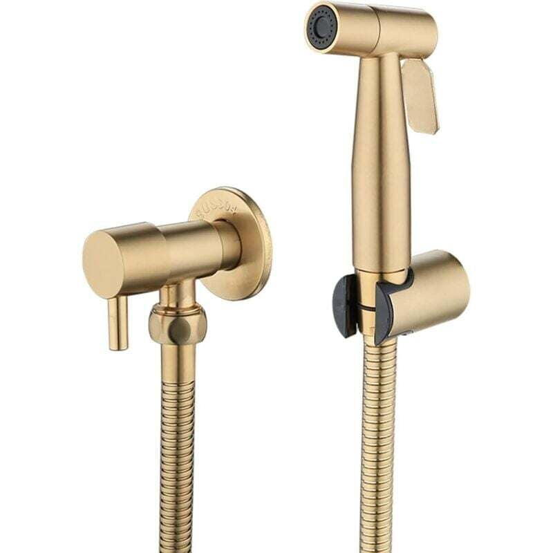 Toilettensprüher aus Edelstahl, Bidet-Sprühset, Toilettensprüher, Wasserhahnsprüher (Gold)