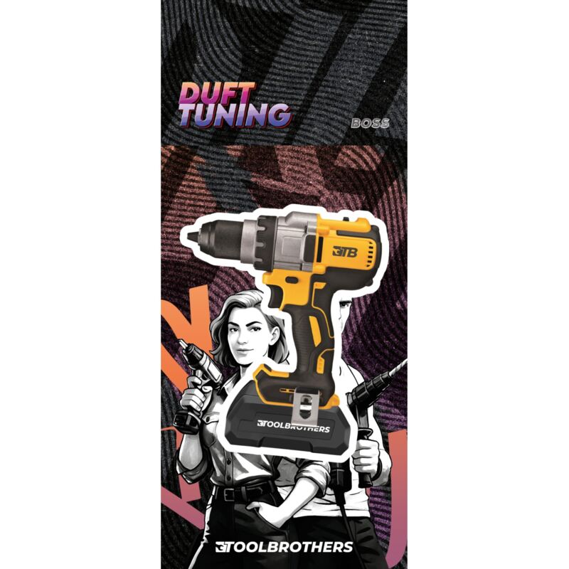 Toolbrothers Duftbaum - FLEX YELLOW AKKUSCHRAUBER Design - Duft BOSS - maskuline Duftnoten