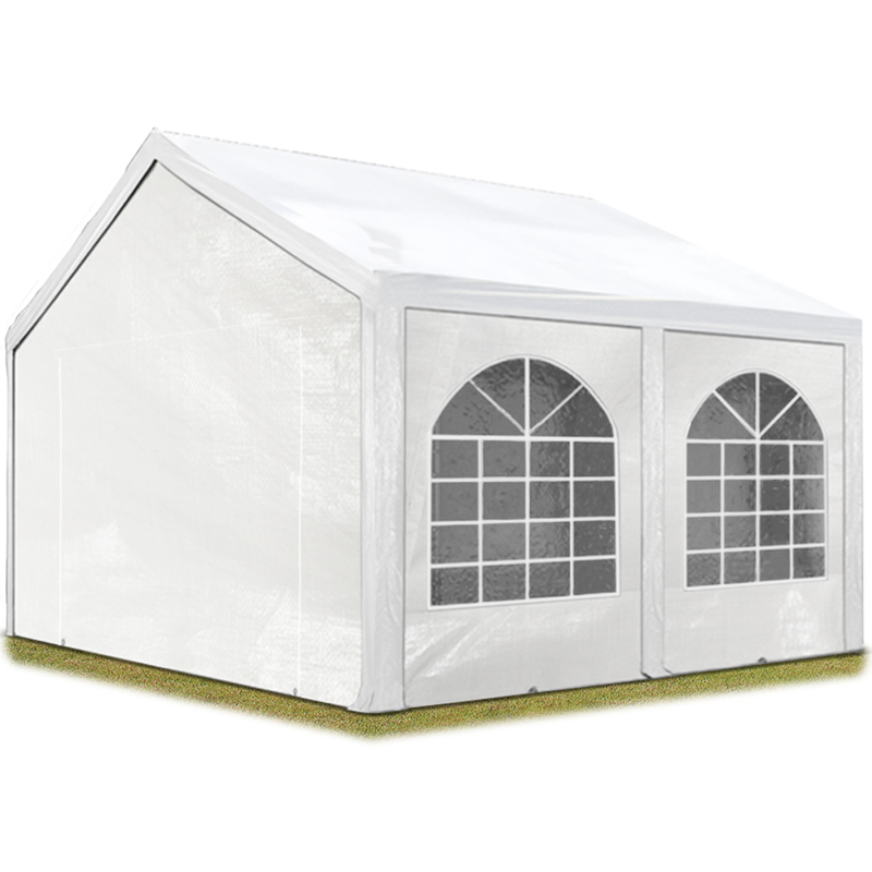 Toolport Hochwertiges Partyzelt 4x5 m Pavillon Zelt pe Plane 450 n Gartenzelt Festzelt Wasserdicht weiß