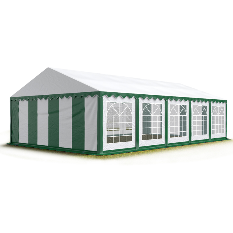 Party-Zelt Festzelt 5x10 m Garten-Pavillon -Zelt PVC Plane 700 N in grün-weiß Wasserdicht
