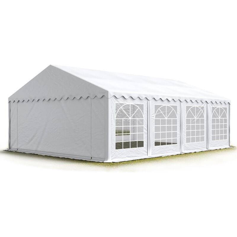 Party-Zelt Festzelt 5x8 m schwerentflammbar Garten-Pavillon -Zelt pvc Plane 750 n in weiß Wasserdicht - Toolport