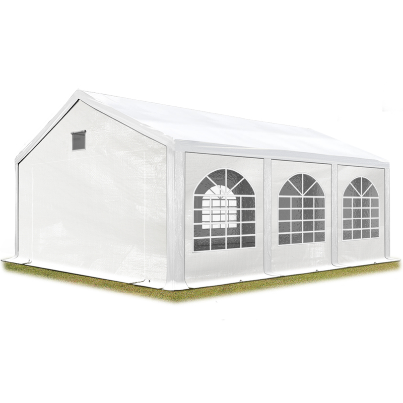 Toolport Partyzelt Festzelt 3x6 m in weiß professional pe Plane 550 n Wasserdicht uv Schutz mit bodenrahmen Gartenzelt
