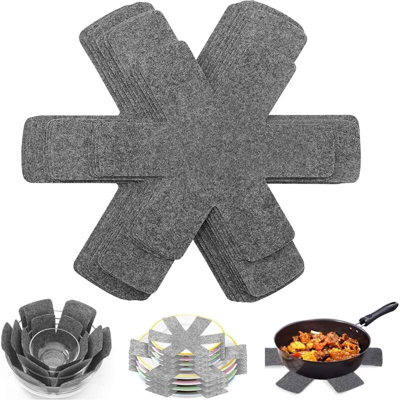 Fitags - Topfdeckelschutz, kratzfeste und kollisionssichere Schutzpolster, hitzebeständige und rutschfeste Schutzhülle für Töpfe, Pfannen und