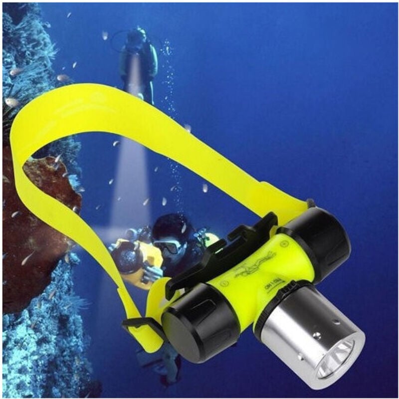 Trade Shop Traesio - Trade Shop - taschenlampe kopf lampe breitstrahl unterwasser led angeln höhlen wasserdicht -
